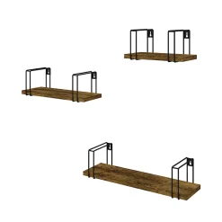 Vicco Étagère murale Bois antique 3 pièces