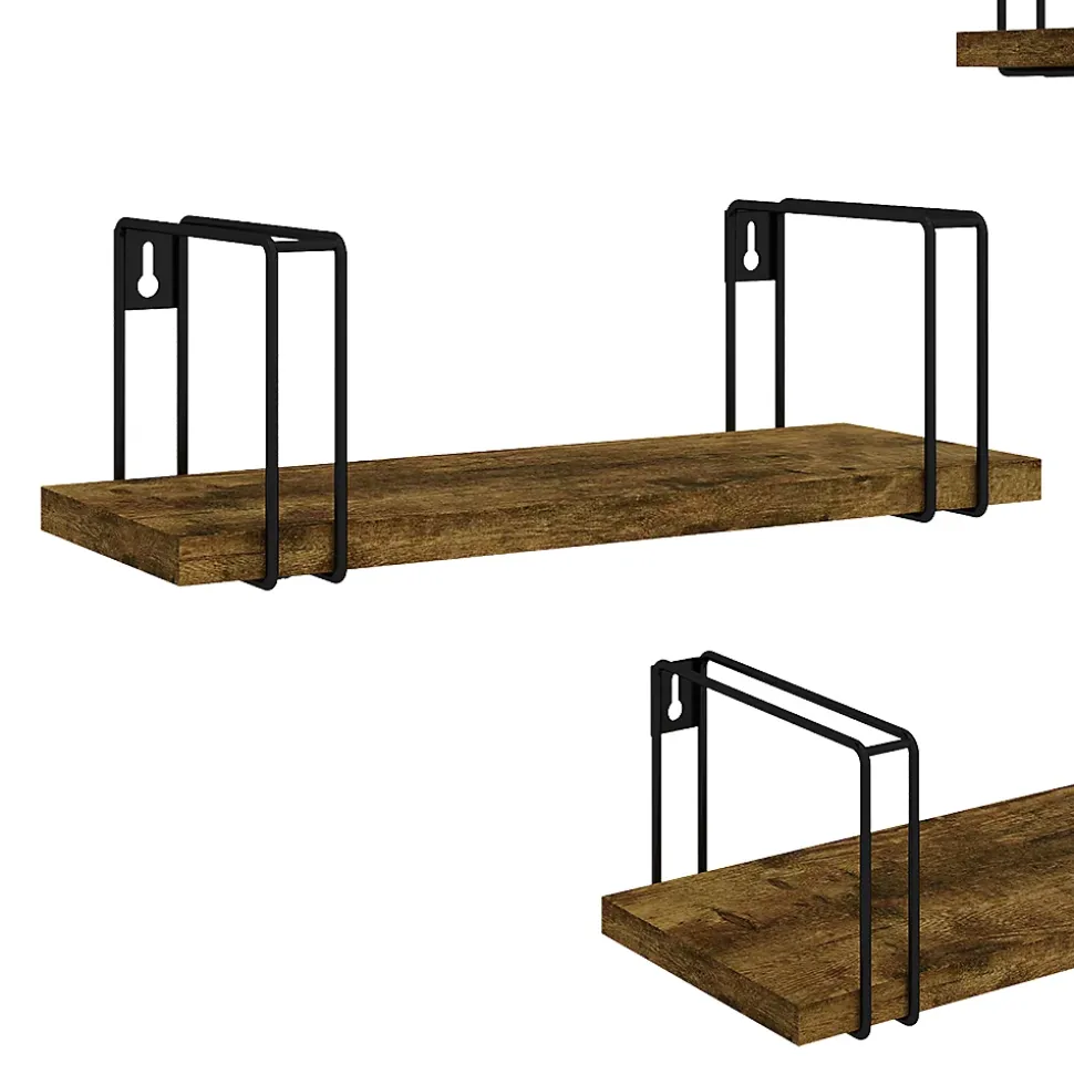 Vicco Étagère murale Bois antique 3 pièces