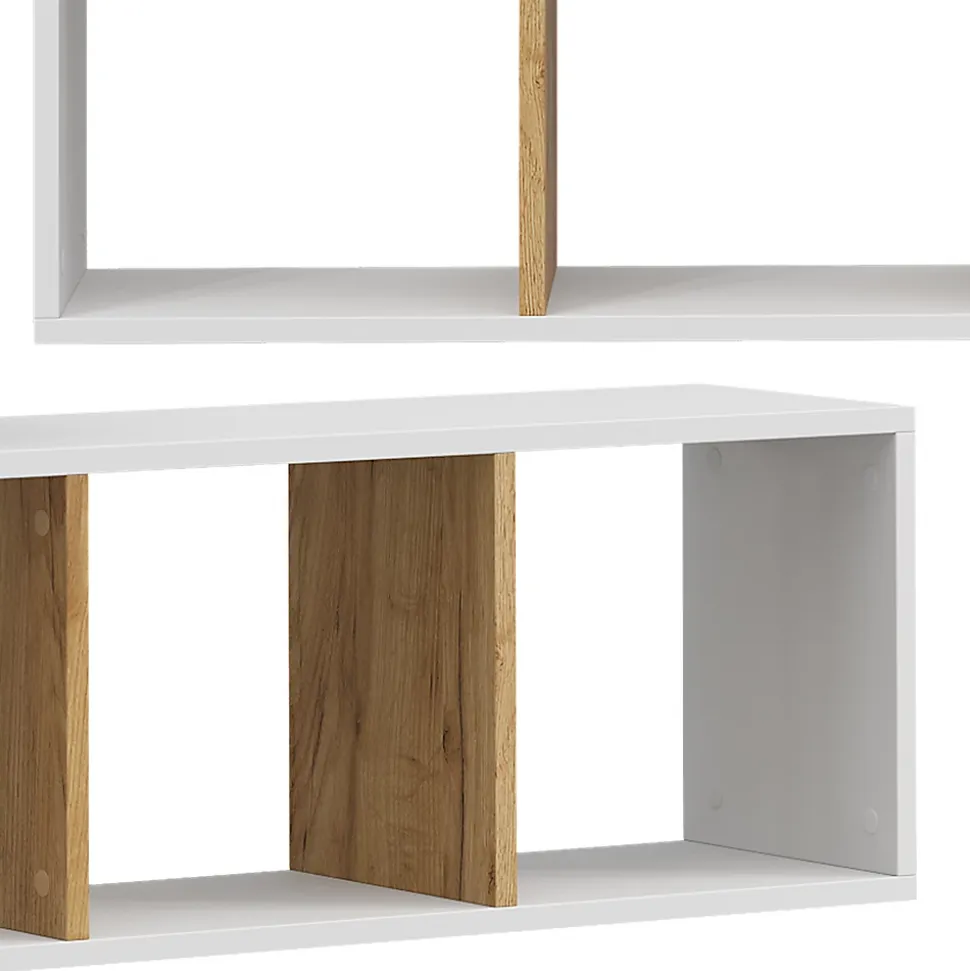 Vicco Étagère murale Chêne blanc/force de lor 90x30cm Lot de 2