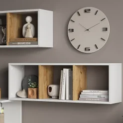 Vicco Étagère murale Chêne blanc/force de lor 90x30cm Lot de 2