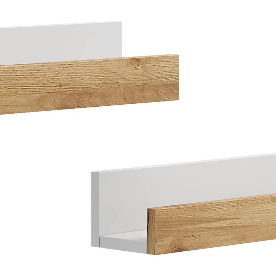 Vicco Étagère murale Chêne blanc/force de lor 60x10cm Lot de 2