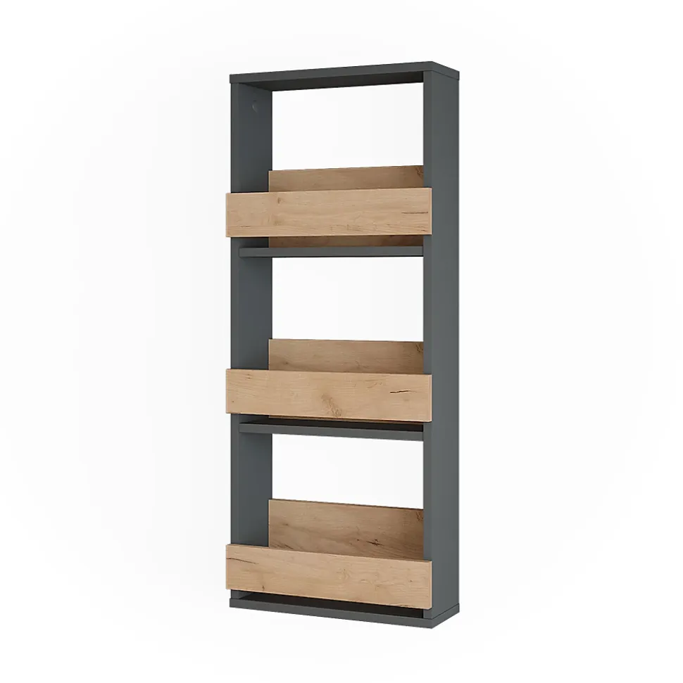 Vicco Étagère murale Chêne doré/anthracite 40x98cm