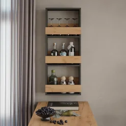 Vicco Étagère murale Chêne doré/anthracite 40x98cm