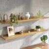 Vicco Étagère murale Naturel bois 90x4cm Lot de 2
