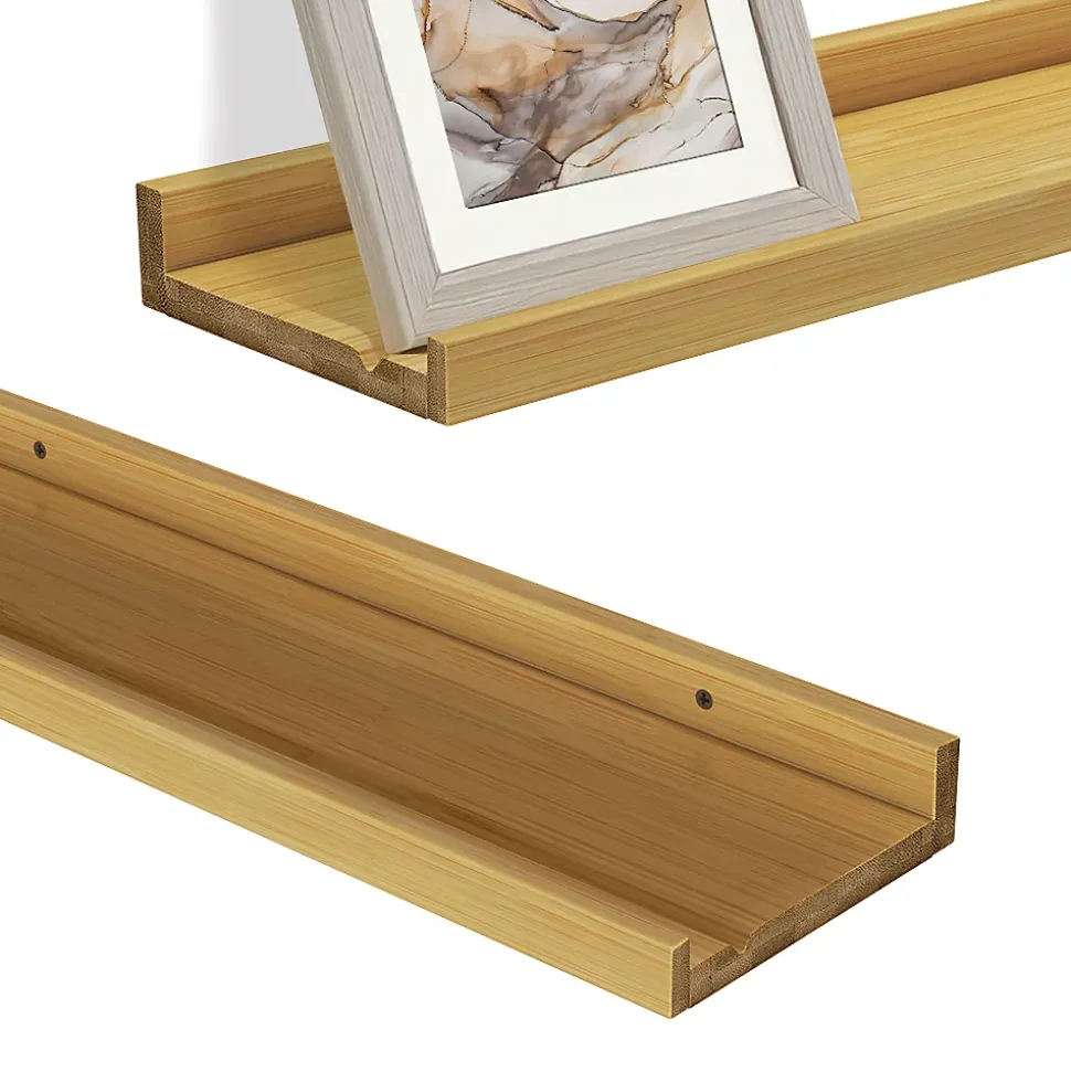 Vicco Étagère murale Naturel bois 90x4cm Lot de 2