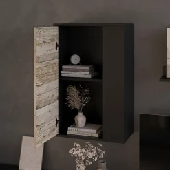 Vicco Étagère murale Noir/Chêne sable 50.1x78.4cm avec 2 compartiments