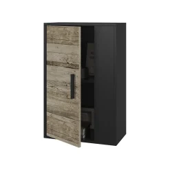 Vicco Étagère murale Noir/Chêne sable 50.1x78.4cm avec 2 compartiments
