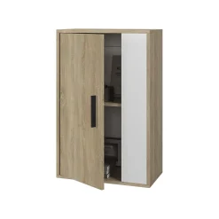 Vicco Étagère murale Sonoma/blanc 50.1x78.4cm avec 2 compartiments