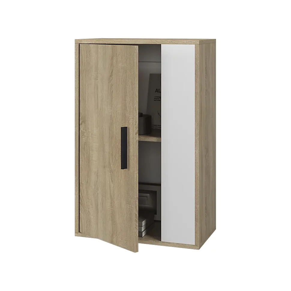 Vicco Étagère murale Sonoma/blanc 50.1x78.4cm avec 2 compartiments