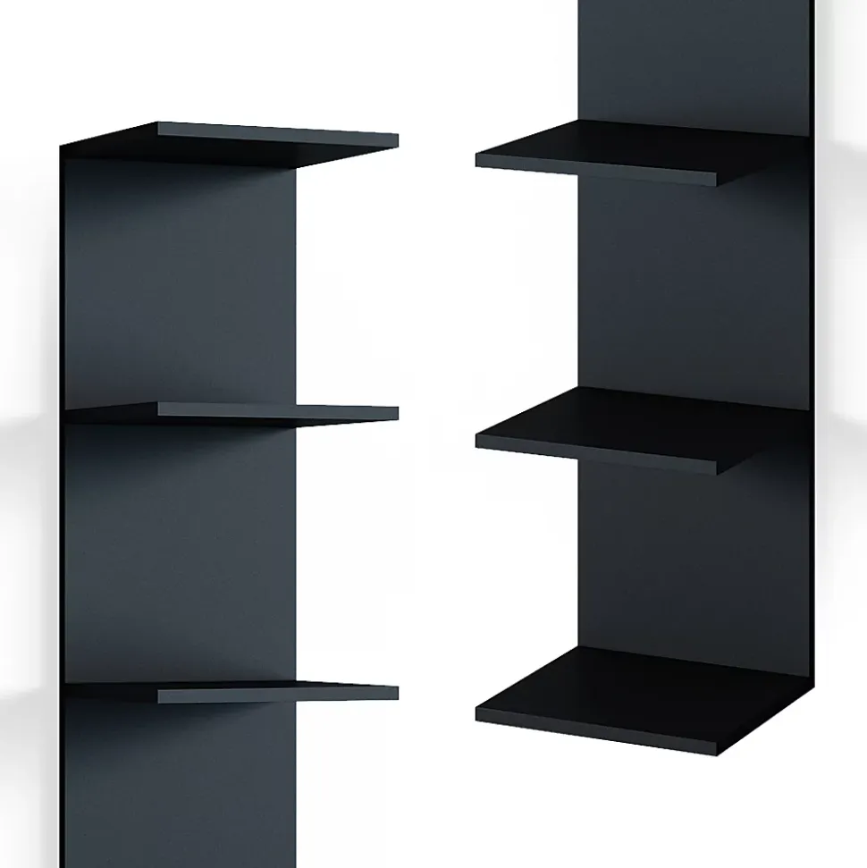 Vicco Étagère Noir 30x190cm ouvert