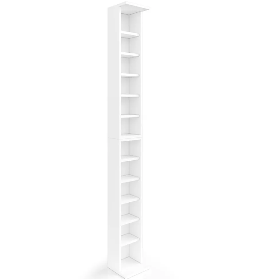 Vicco Étagère pour CD Blanc 21x91.8cm Grand set de 2