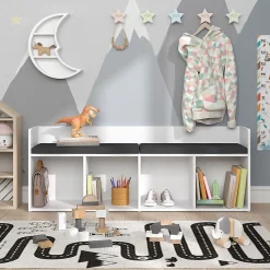 Vicco Étagère pour enfants Blanc 142.4x53.4cm sans boîtes pliantes