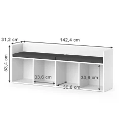 Vicco Étagère pour enfants Blanc 142.4x53.4cm sans boîtes pliantes