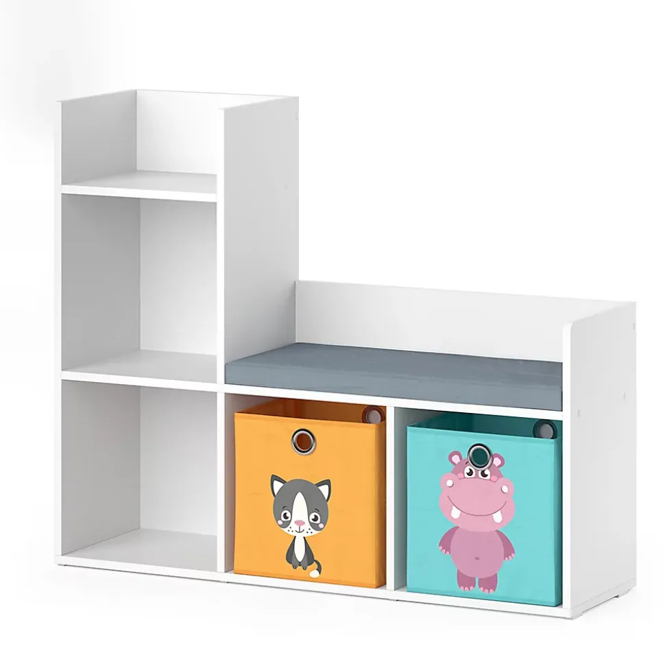 Vicco Étagère pour enfants Blanc 30.9x88.6cm avec 2 boxes pliants opt.1