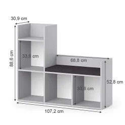 Vicco Étagère pour enfants Gris 107.2x88.6cm