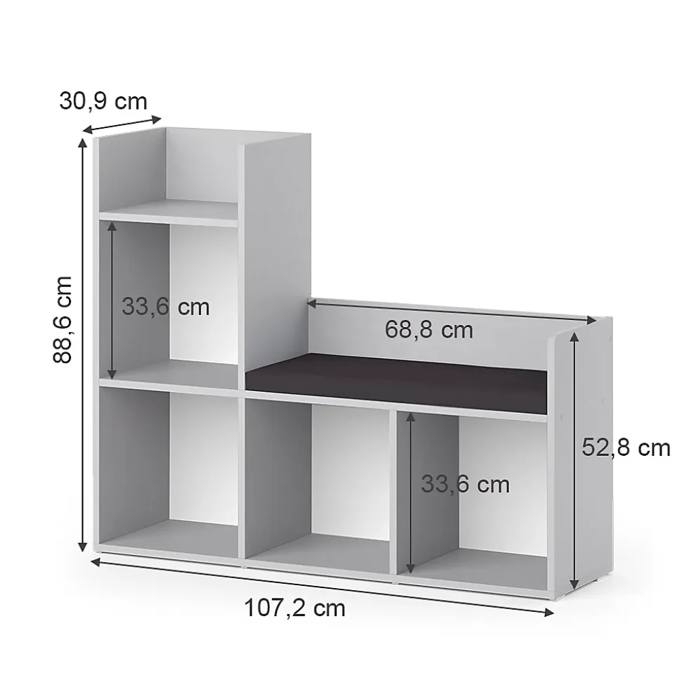 Vicco Étagère pour enfants Gris 107.2x88.6cm