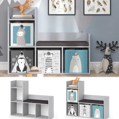 Vicco Étagère pour enfants Gris 107.2x88.6cm