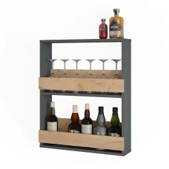 Vicco étagère pour verres à vin Chêne doré/anthracite 60x72cm