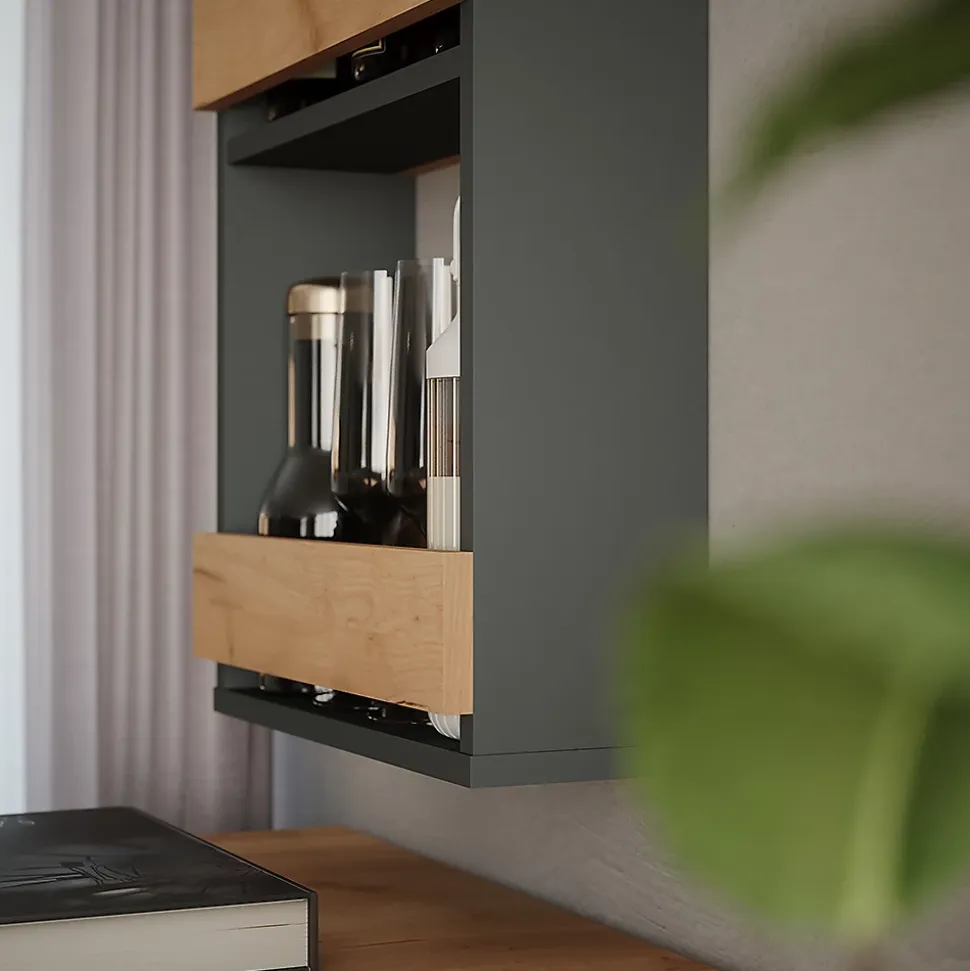Vicco étagère pour verres à vin Chêne doré/anthracite 40x72cm