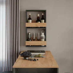 Vicco étagère pour verres à vin Chêne doré/anthracite 40x72cm