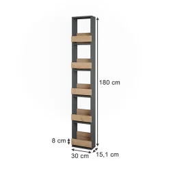 Vicco étagère pour verres à vin Chêne doré/anthracite 30x180cm