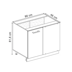 Vicco Universal Armoire dangle Bleu-gris 86cm avec porte, sans PT