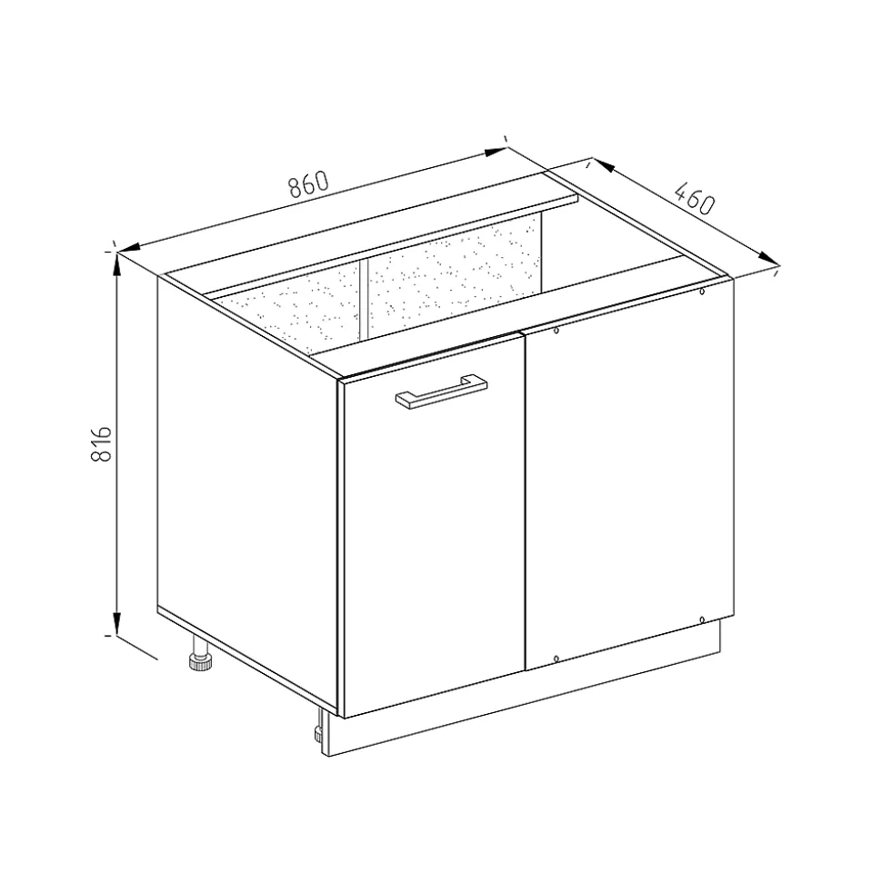 Vicco Universal Armoire dangle Béton 86cm avec porte, avec PT