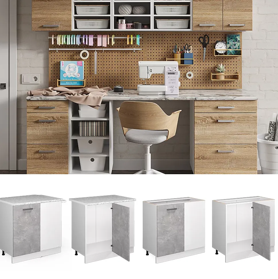 Vicco Universal Armoire dangle Béton 86cm avec porte, avec PT
