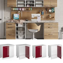 Vicco Universal Armoire dangle Rouge bordeaux Haute brillance 86cm avec porte, avec PT