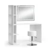 Vicco Vanity table Blanc 122.2cm avec éclairage et tabouret