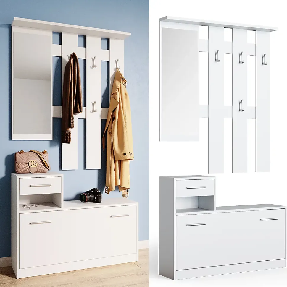 Vicco Vestiaire Blanc 25x191cm