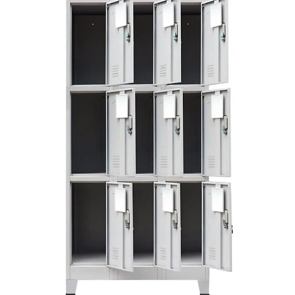 vidaXL Armoire à casiers avec 9 compartiments Acier 90x45x180 cm Gris