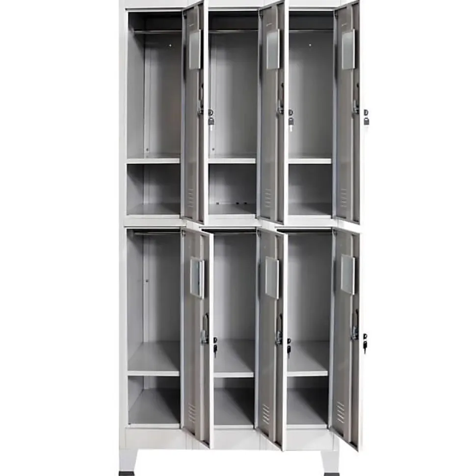 vidaXL Armoire à casiers avec 6 compartiments Acier 90x45x180 cm Gris