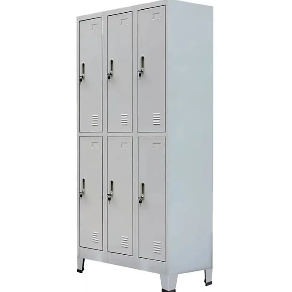 vidaXL Armoire à casiers avec 6 compartiments Acier 90x45x180 cm Gris