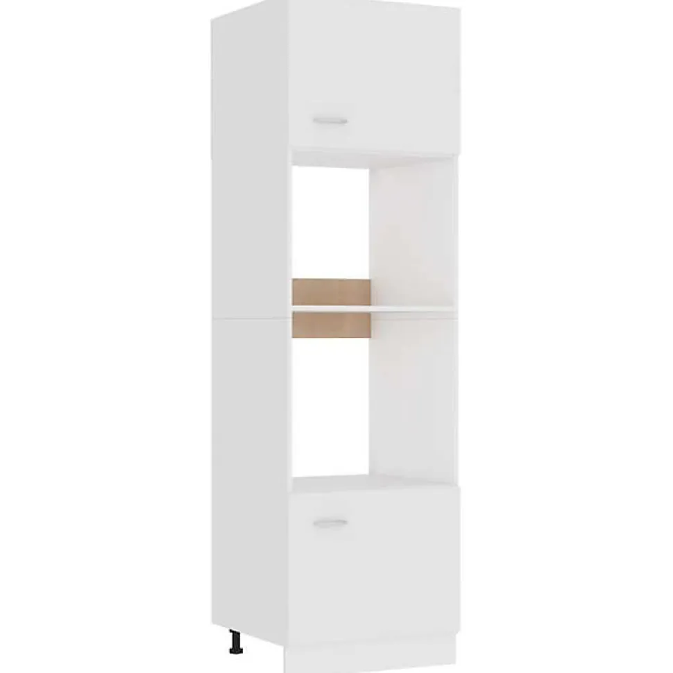 vidaXL Armoire à Micro-ondes, Armoire de Cuisine avec étagère, Meuble de Rangement Salle à Manger Maison Intérieur, Blanc 802546