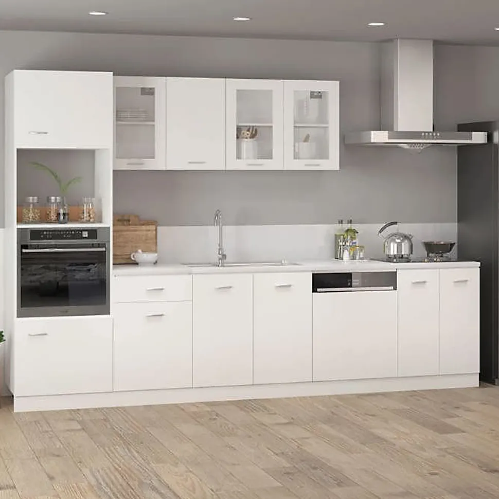 vidaXL Armoire à Micro-ondes, Armoire de Cuisine avec étagère, Meuble de Rangement Salle à Manger Maison Intérieur, Blanc 802546