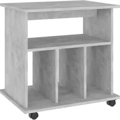 vidaXL Armoire à roulettes Gris béton 60x45x60 cm Aggloméré