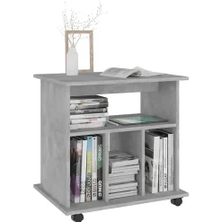 vidaXL Armoire à roulettes Gris béton 60x45x60 cm Aggloméré
