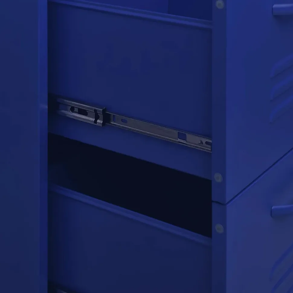 vidaXL Armoire à tiroirs Bleu marine 80x35x101,5 cm Acier