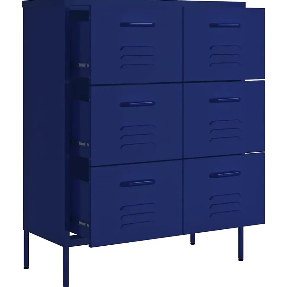 vidaXL Armoire à tiroirs Bleu marine 80x35x101,5 cm Acier