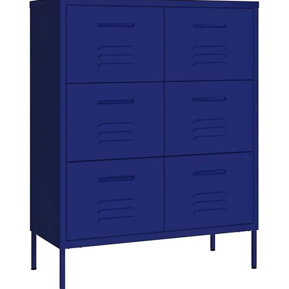 vidaXL Armoire à tiroirs Bleu marine 80x35x101,5 cm Acier
