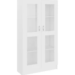 vidaXL Armoire à vitrine Blanc 82,5x30,5x150 cm Bois d'ingénierie 802759