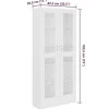 vidaXL Armoire à vitrine Blanc 82,5x30,5x185,5 cm Bois d'ingénierie 802768