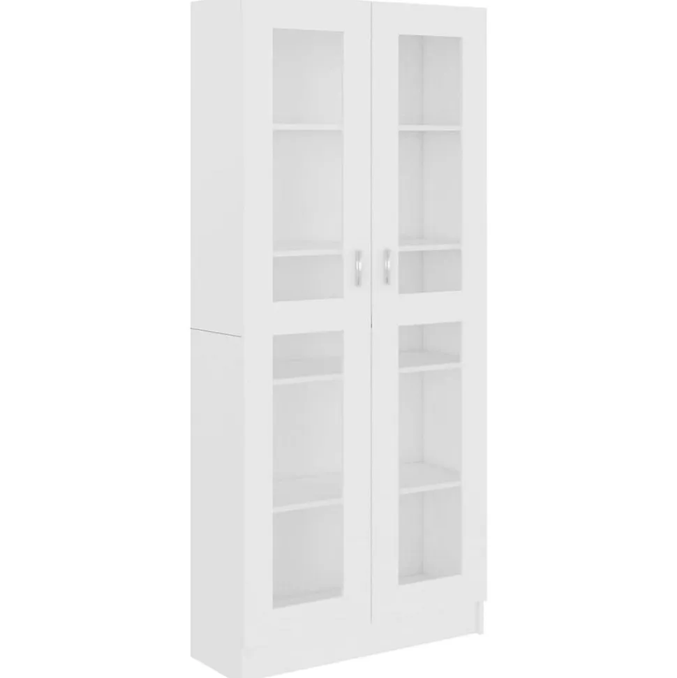 vidaXL Armoire à vitrine Blanc 82,5x30,5x185,5 cm Bois d'ingénierie 802768