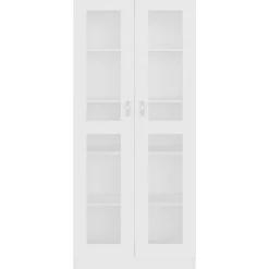 vidaXL Armoire à vitrine Blanc 82,5x30,5x185,5 cm Bois d'ingénierie 802768