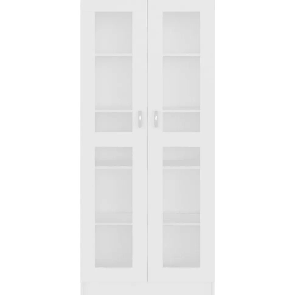 vidaXL Armoire à vitrine Blanc 82,5x30,5x185,5 cm Bois d'ingénierie 802768