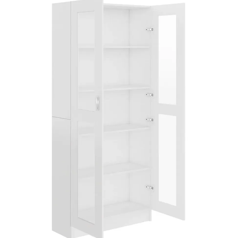 vidaXL Armoire à vitrine Blanc 82,5x30,5x185,5 cm Bois d'ingénierie 802768