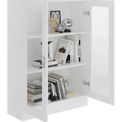 VidaXL Armoire à vitrine Blanc 82,5x30,5x115 cm Bois d'ingénierie 802750