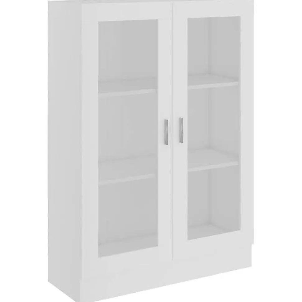 VidaXL Armoire à vitrine Blanc 82,5x30,5x115 cm Bois d'ingénierie 802750