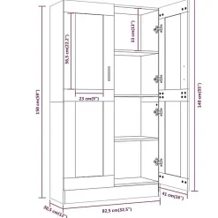 VidaXL Armoire à vitrine Chêne fumé 82,5x30,5x150 cm Bois d'ingénierie 815117